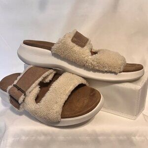 Koolaburra By UGG Round Toe Pasea Slip On PlatF- Sandals-Sz.10-Women's-Tan/Cream